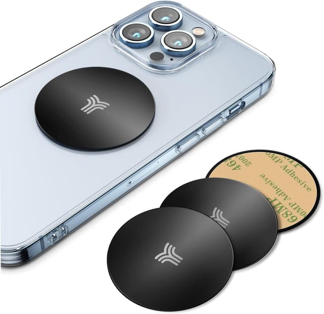 Detalle 2 de YOSH Round Metal Plates Replacement Mount (Pack of 4) with 3M Adhesive for Magnetic Car Phone Holders