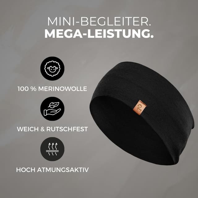Detalle de menique dehnbare Sport-Yoga-Stirnbänder für Damen aus 100% Merinowolle