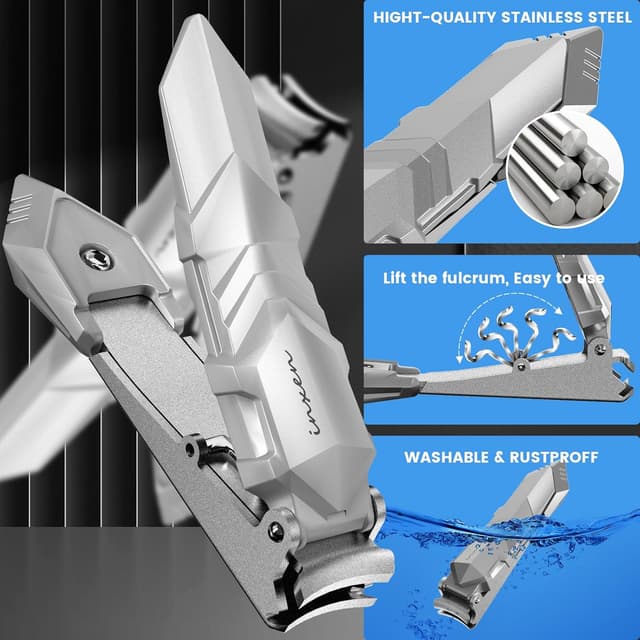 Detalle 1 de INXEN Nagelknipser aus mattiertem Edelstahl