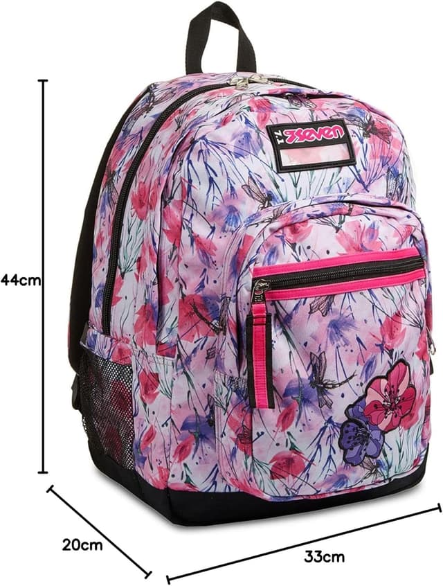 Thumbnail 6 de Seven Rucksack für Schule, Sport und Freizeit (rosa) – mit Trinkflaschenfach und USB-Stecker, 34 l