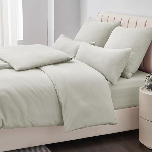 Thumbnail 6 de Aisbo Bettwäsche 135x200 4-teilig Beige aus Mikrofaser (ÖKO-TEX) mit Reißverschluss