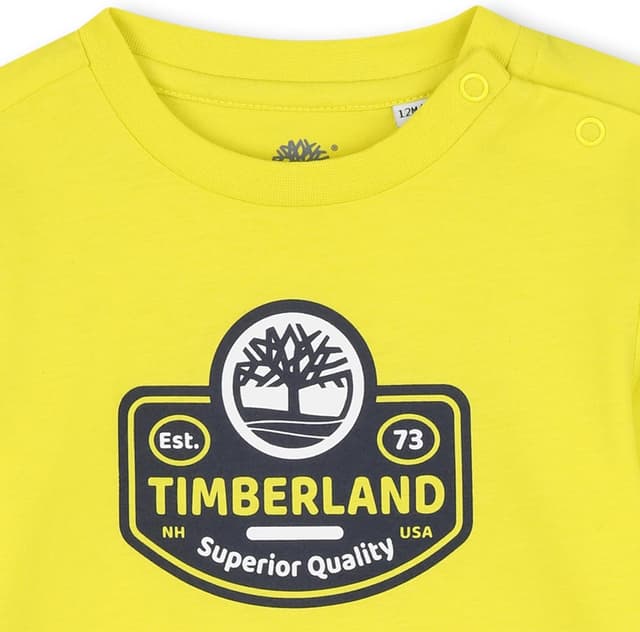 Detalle de Timberland T60588 T-shirt bimbo a maniche lunghe 0-24 mesi in jersey di cotone biologico