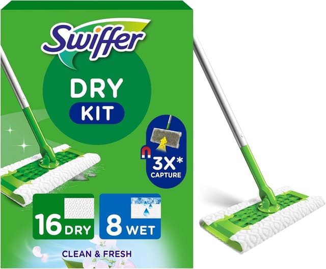 Imagen de Swiffer Kit Complet Balai — 16 lingettes sèches, 8 humides 🧹 en OfertitasTOP