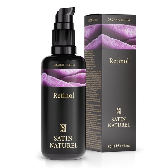 Detalle de Satin Naturel Retinol Serum 50 ml – Anti-Aging & Anti-Falten Gesichtsserum mit Retinol, Hyaluron & Niacinamid