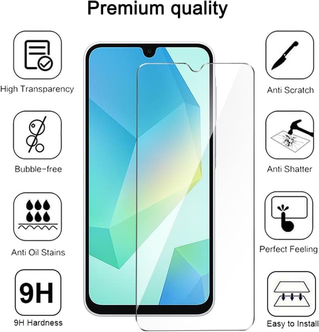 Detalle 2 de Galaxy A17 5G case 9H glass, ring stand