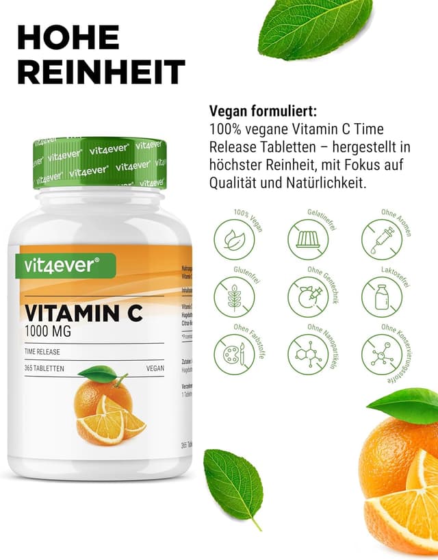 Detalle 1 de vit4ever Vitamin C 1000 mg Jahresvorrat