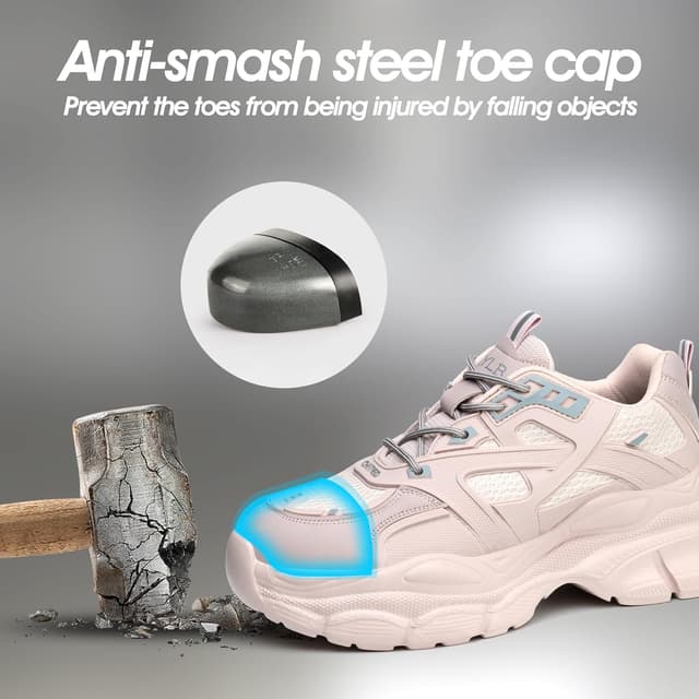 Detalle de Gugifcto scarpe antinfortunistiche da donna con punta in acciaio antiscivolo traspiranti (EU 36-42)