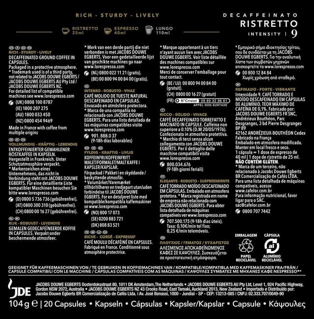 Thumbnail 1 de L'OR Espresso Ristretto Decaffeinato | 200 Cápsulas Nespresso