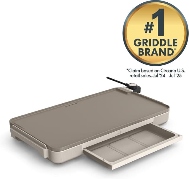 Detalle de bella 12" x 22" Electric Griddle with Warming Tray (EverGood™ Ceramic Nonstick & Removable Temp Probe)