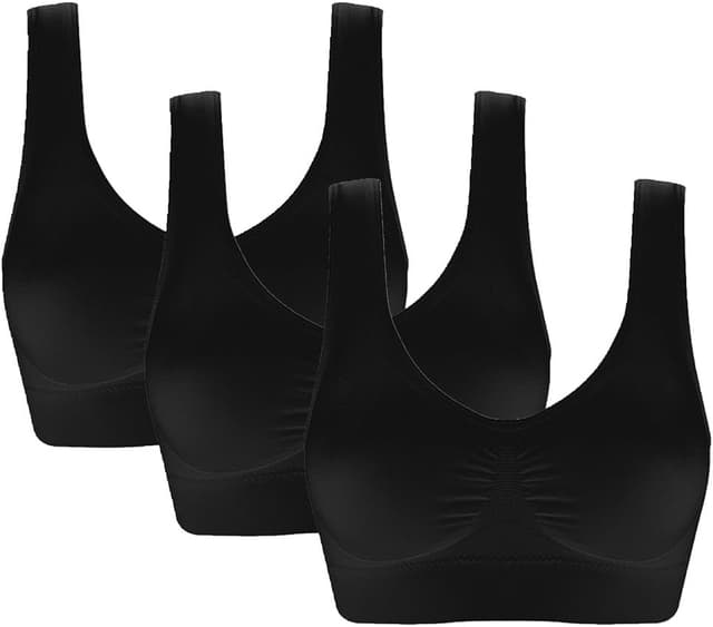 Detalle de Vermilion Bird Women’s 3-Pack Seamless Sports Bra with Removable Pads (Low-Impact)