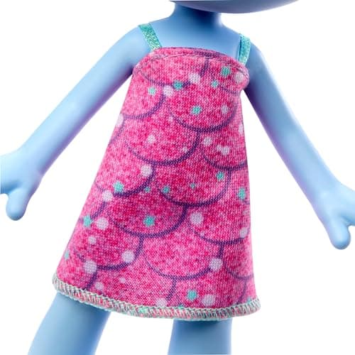 Detalle 2 de Mattel Trolls 3 Muñeca Chenille Pelo Azul 🎉 - Juguete +3 años