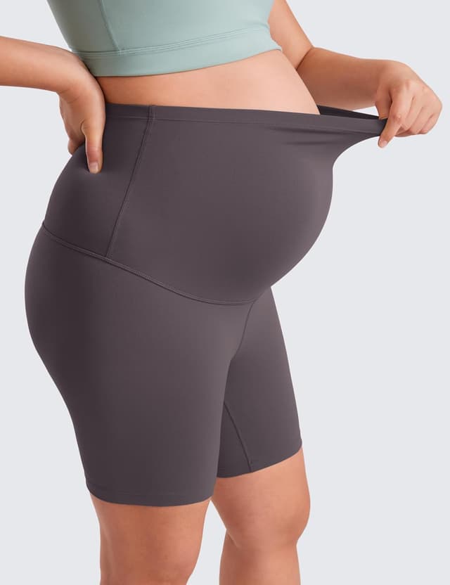 Detalle de CRZ YOGA Donna Butterluxe maternità pantaloncini sopra la pancia per yoga e corsa, Allenamento