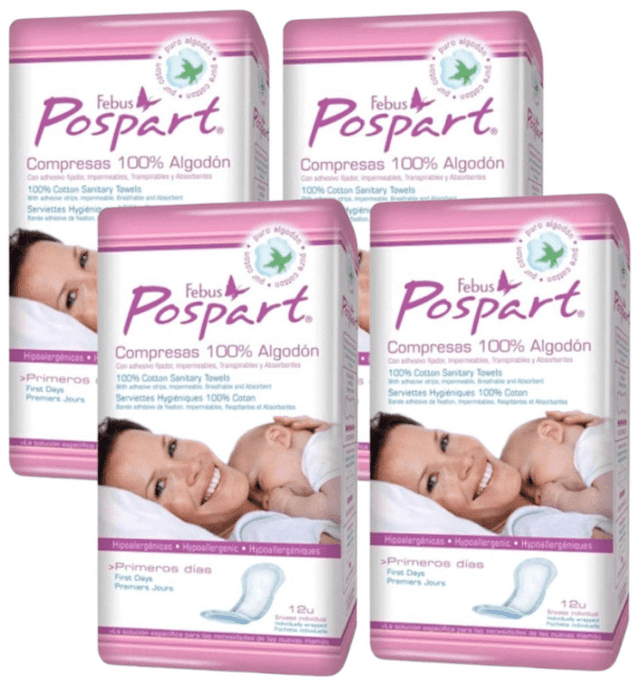 Imagen de Indasec Pospart Compresas 100% algodón 4x12 uds en OfertitasTOP