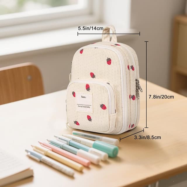 Detalle 2 de LEDAOU Federmäppchen 50 Stifte Erdbeerreis