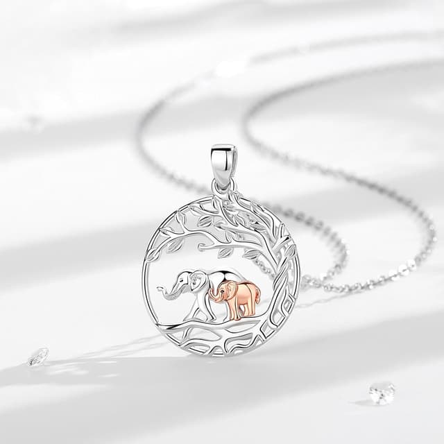 Detalle de INFUSEU Familie Kette 925 Silber Elefant 925