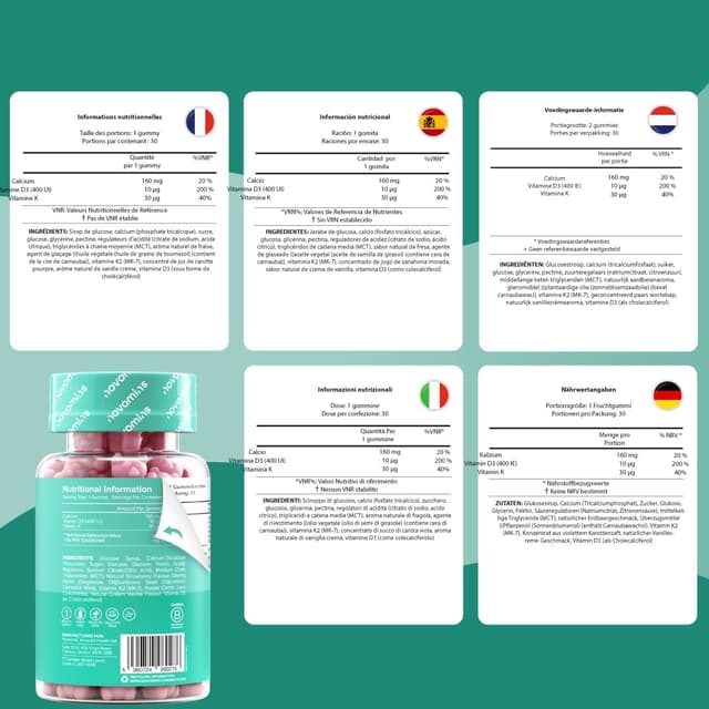 Detalle 2 de Calcium Vitamin D3 K2 Gummies für Kinder