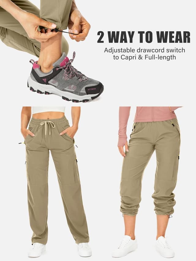 Detalle de mosingle Women’s Walking Cargo Trousers – Lightweight quick-dry hiking pants with UPF 50 and zip pockets