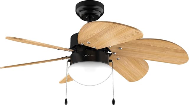 Detalle de Cecotec EnergySilence Aero 360 Black&Wood: ventilatore da soffitto con luce 50 W, diametro 92 cm e 3 velocità