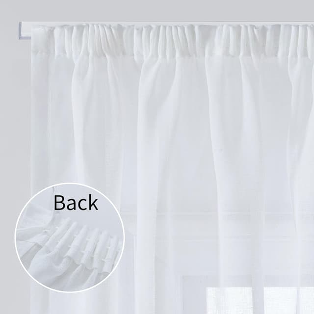 Thumbnail 2 de Deconovo Cortinas Translucidas Decorativas 2p 140x145cm Blanco 🏠