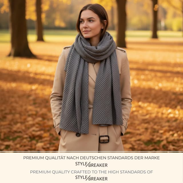 Thumbnail 4 de styleBREAKER Sciarpa donna 96x192 cm plissettata