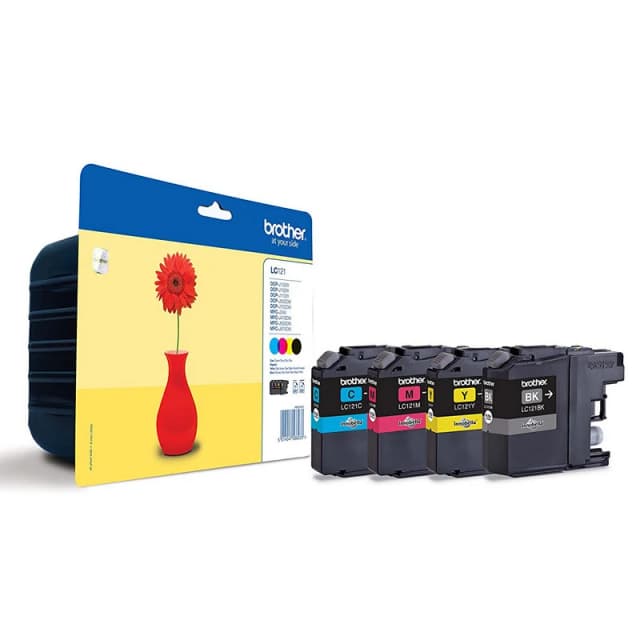 Detalle de Brother LC-121 Pack de Tinta 4 en 1 (negro, cian, magenta y amarillo)