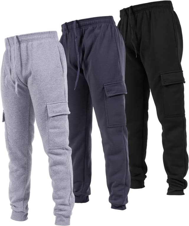 Detalle de Ultra Performance Ultra Performance 3 Pack Men’s Sweatpants — Fleece Cargo Joggers with Pockets
