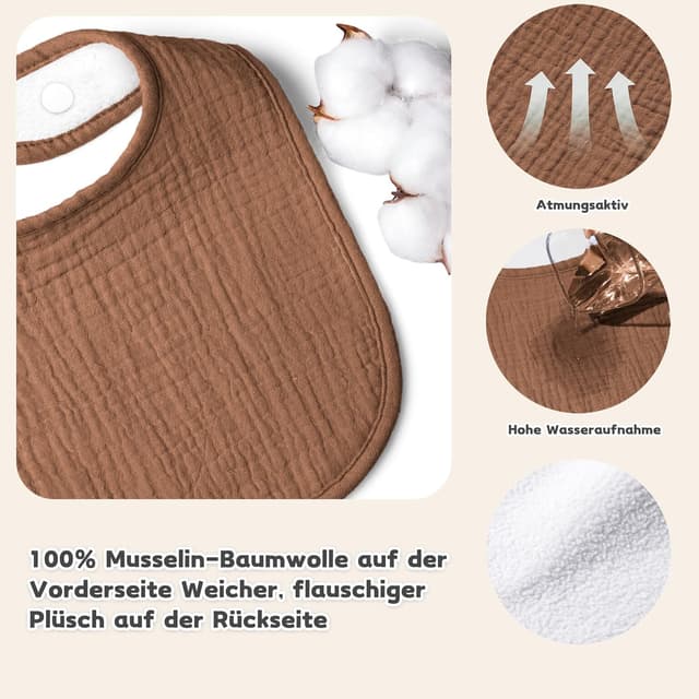 Detalle 1 de Susurration Lätzchen Musselin 6er Pack 🧣