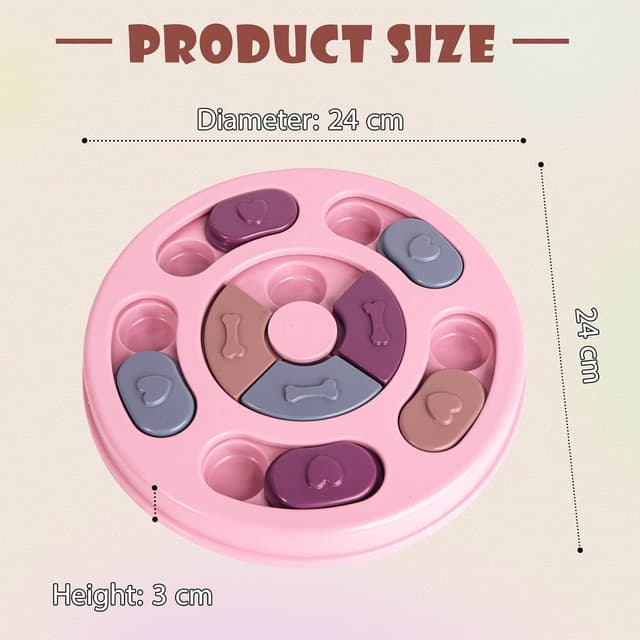 Detalle de TRIGRAND Giocattolo intelligente per cani con puzzle e alimentazione lenta (rosa)