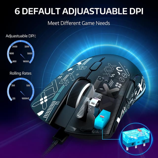 Thumbnail 6 de MAMBASNAKE x Attack Shark R1 leichte Gaming‑Maus 59 g