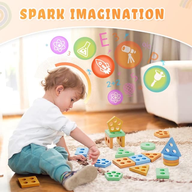 Thumbnail 4 de KmmiFF Wooden Shape Sorter Montessori Toy for 1โ3 Years ๐ฒ