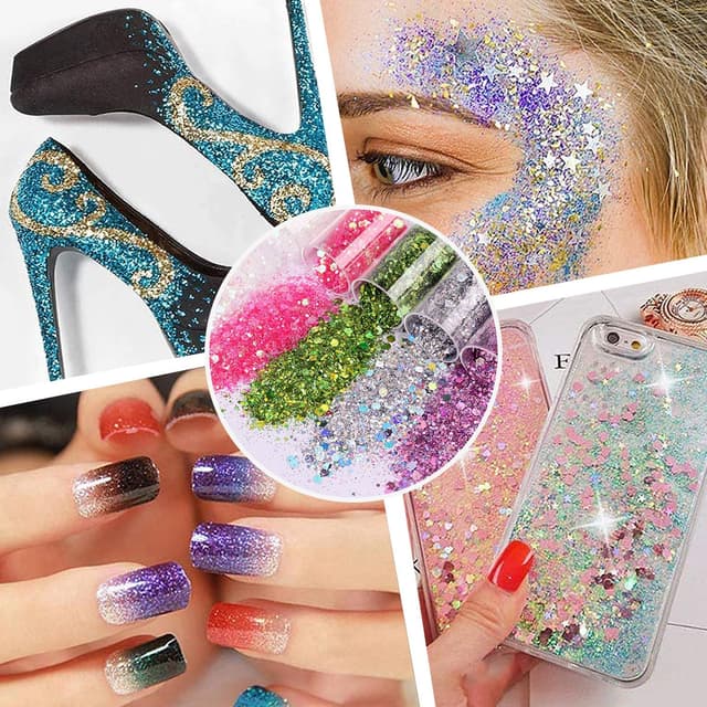 Thumbnail 6 de Nuangoo 32-teiliges Glitzerpulver-Set zum Basteln