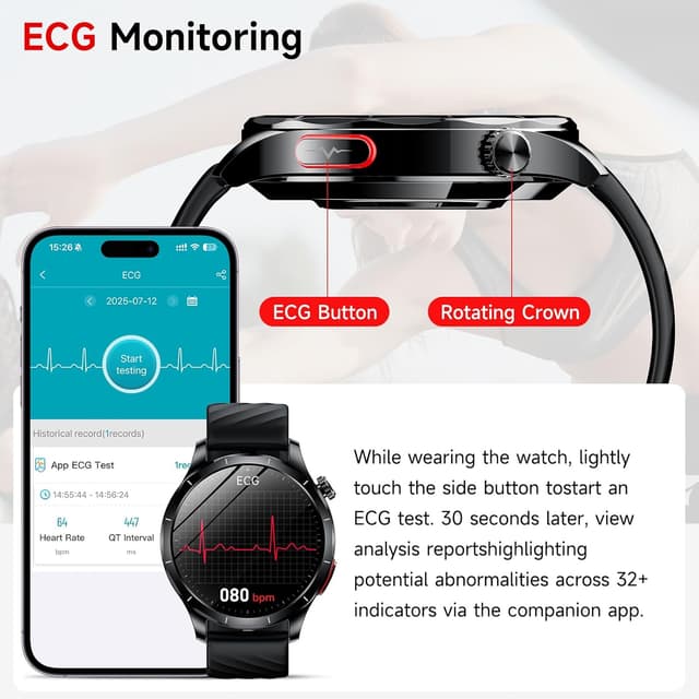 Detalle de Blood pressure & ECG smartwatch 1.43" AMOLED