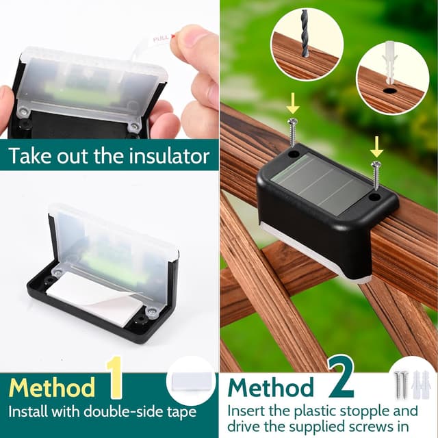 Detalle 2 de Solpex Solar Fence Lights (12 pack) for outdoor steps, fencing and pathways