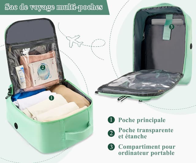 Detalle de Gluckstar Sac à dos Voyage Cabine 45x36x20 pour Easyjet – bagage à main léger pour week-end, travail