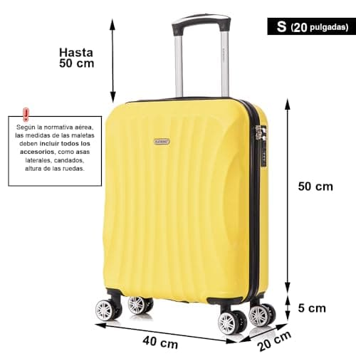 Detalle de RAYKONG maleta de cabina ABS 20" amarilla 55x40x20 cm (40L)