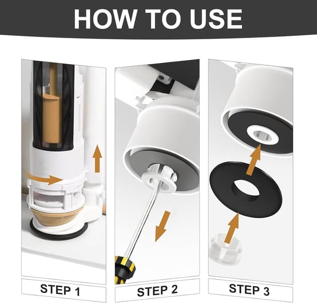 Thumbnail 6 de WENJION SV01967 Replacement Flush Valve Seal & Clip set (Black) for Ideal Standard Armitage Shanks cisterns