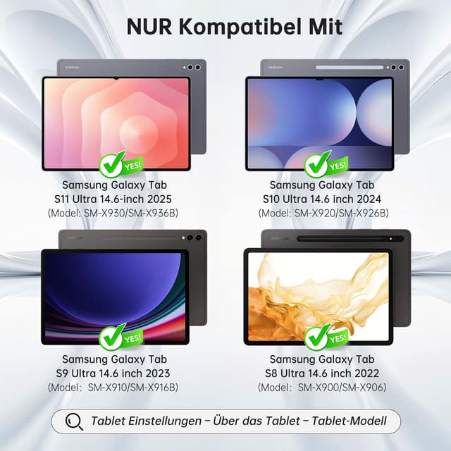 Detalle 2 de Galaxy Tab Ultra 14,6 Zoll Folio Hülle mit Tastatur