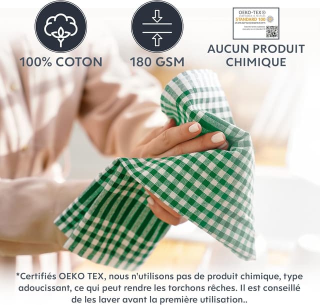 Detalle de Twinzee Torchon Cuisine 10 pièces 67 x 47 cm