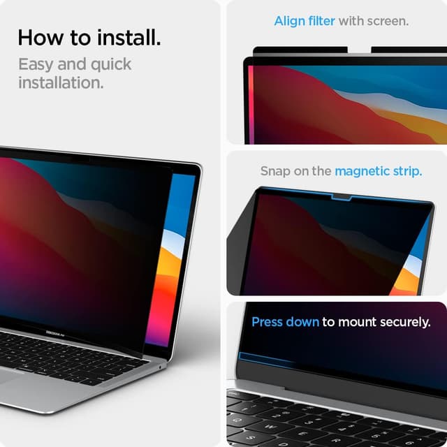 Detalle 1 de Spigen SafeView Filtro Privacidad para MacBook 13" 🛡