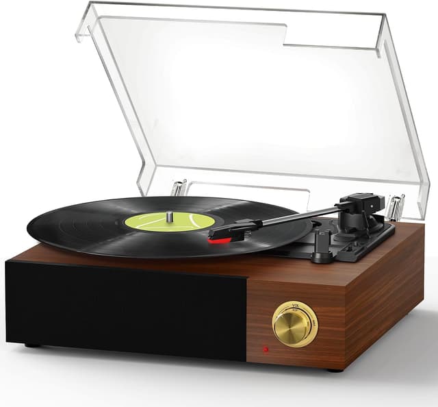 Detalle de FYDEE Platine vinyle Bluetooth rétro avec haut-parleurs stéréo intégrés et sortie RCA