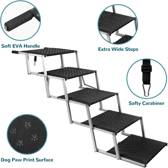 Detalle de Dog steps ramp 113 kg, 5 steps