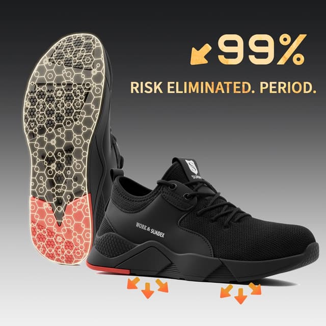 Detalle de SUADEX steel toe cap trainers for men and women – lightweight, puncture-resistant safety work shoes