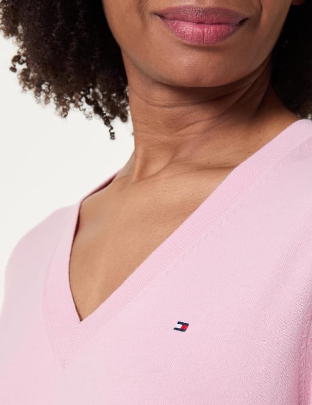 Detalle 2 de Tommy Hilfiger Women’s V-Neck Jersey Knitted Jumper
