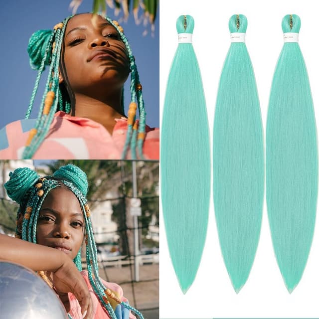 Detalle de Extension per trecce africane YDDM — pre-tese Mint da 26 pollici, 3 pack