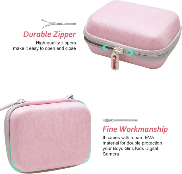 Detalle de XANAD Digitalkamera Hülle & Tasche für Kinderkameras – passend z. B. für Kodak Pixpro FZ55 und C1 mini (Rosa)