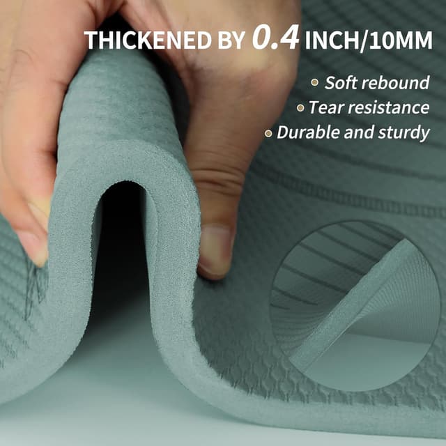 Detalle 2 de PAIDU Large Yoga Mat (72 x 36 x 0.4 in) Extra Wide, 10 mm Thick, Non-Slip POE Exercise Mat