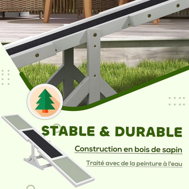 Detalle de PawHut Agility Sport Bascule 180 cm