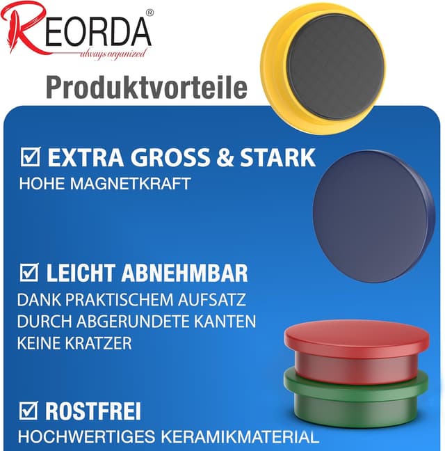 Thumbnail 2 de REORDA Magnete stark 30x für Whiteboard