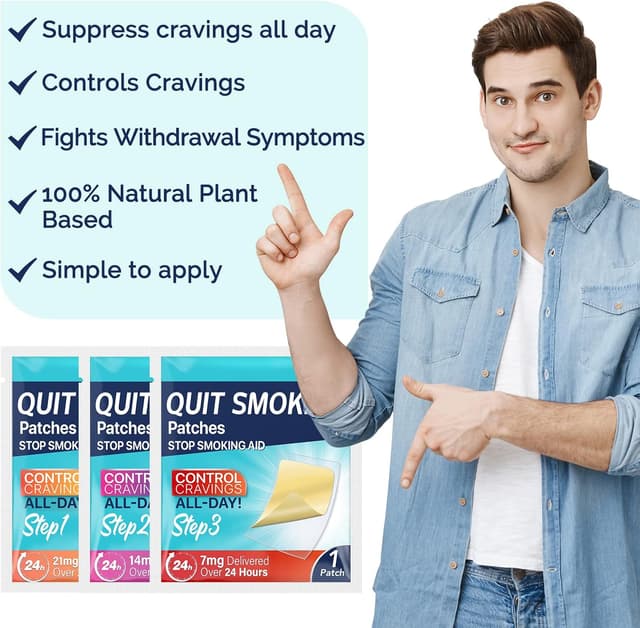 Detalle 2 de 60Pcs Quit Smoking Patches (Step 1–3) 2-Week Kit Quit Smoking Stickers