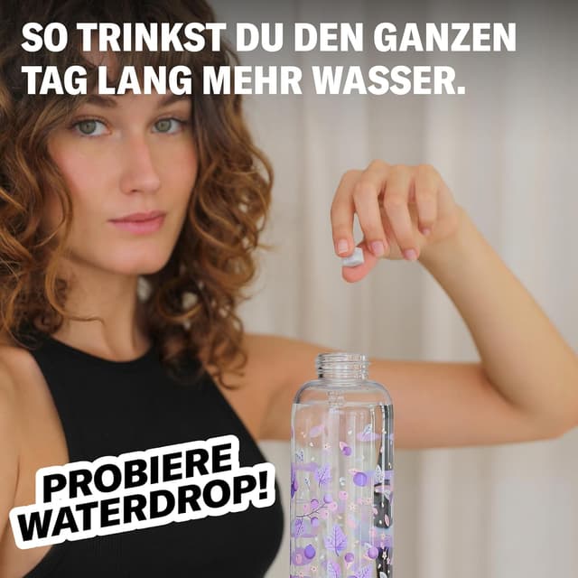 Thumbnail 6 de waterdrop Flasche Glas 600 ml mit Drops